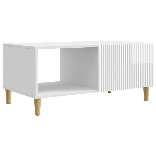 Sofabord Hvid højglans 90 x 50 x 40 cm Konstrueret træ