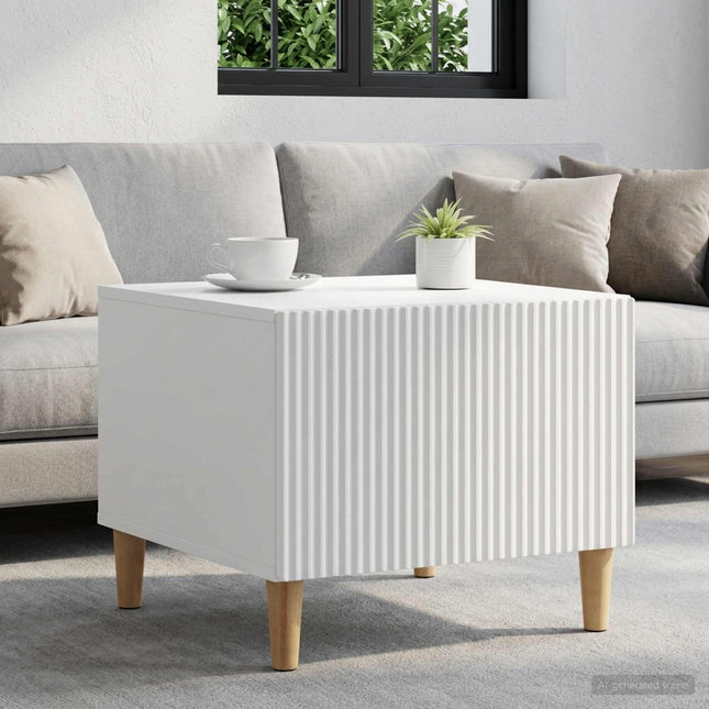 Sofabord med skuffe Hvid 49 x 50 x 40 cm Konstrueret træ