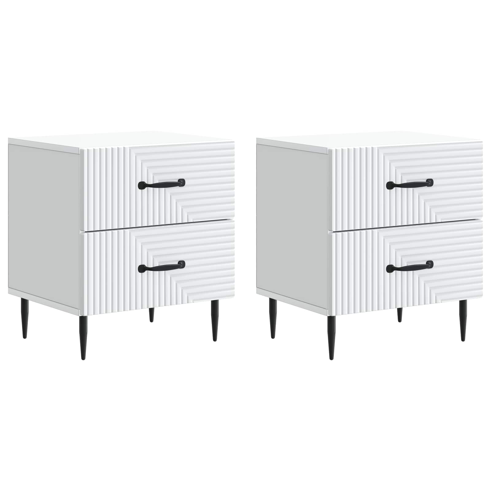 Natskab 2 pcs Hvid 43 x 34,5 x 47,5 cm Konstrueret træ