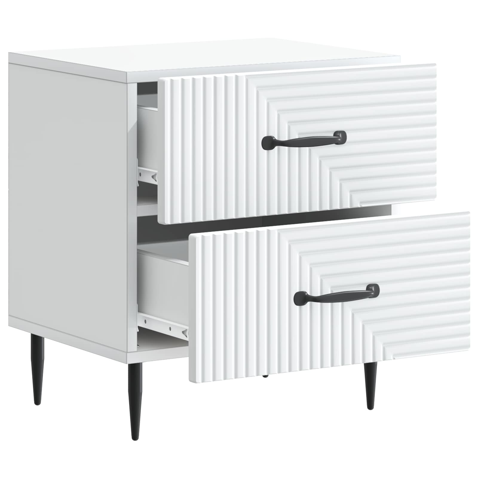 Natskab 2 pcs Hvid 43 x 34,5 x 47,5 cm Konstrueret træ