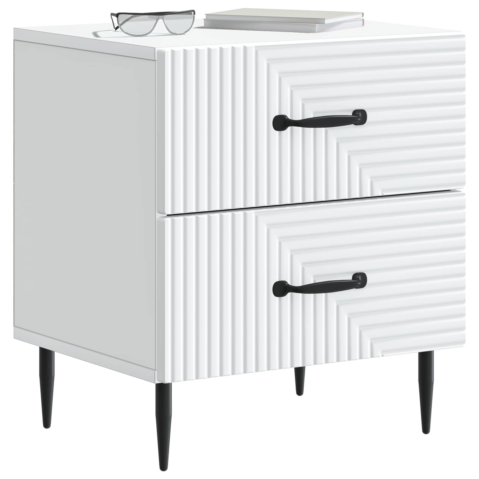 Natskab 2 pcs Hvid 43 x 34,5 x 47,5 cm Konstrueret træ