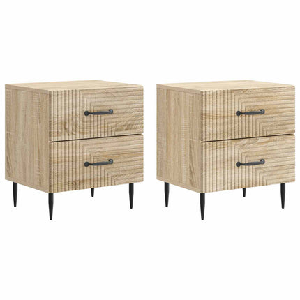 Natskab 2 stk. Sonoma-eg 43 x 34,5 x 47,5 cm Konstrueret træ