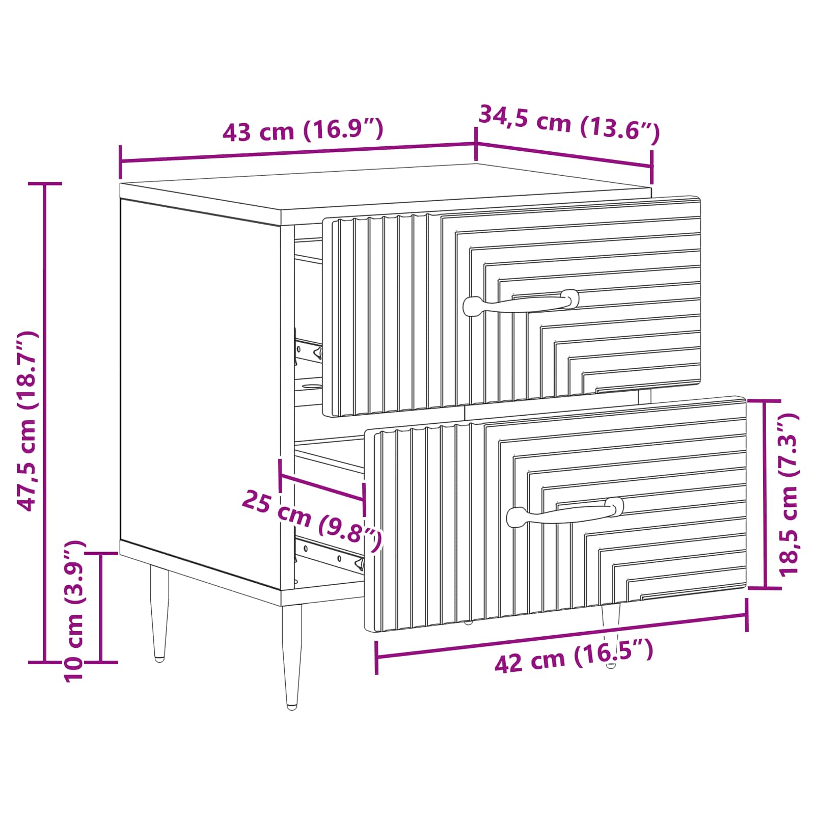 Natskab Hvid højglans 43 x 34,5 x 47,5 cm Konstrueret træ