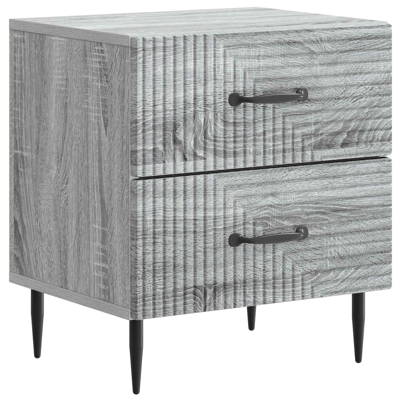 Natskab 2 pcs Grå sonoma-eg 43 x 34,5 x 47,5 cm Konstrueret træ