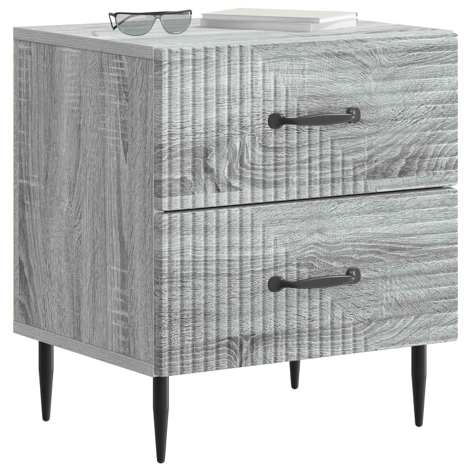 Natskab 2 pcs Grå sonoma-eg 43 x 34,5 x 47,5 cm Konstrueret træ