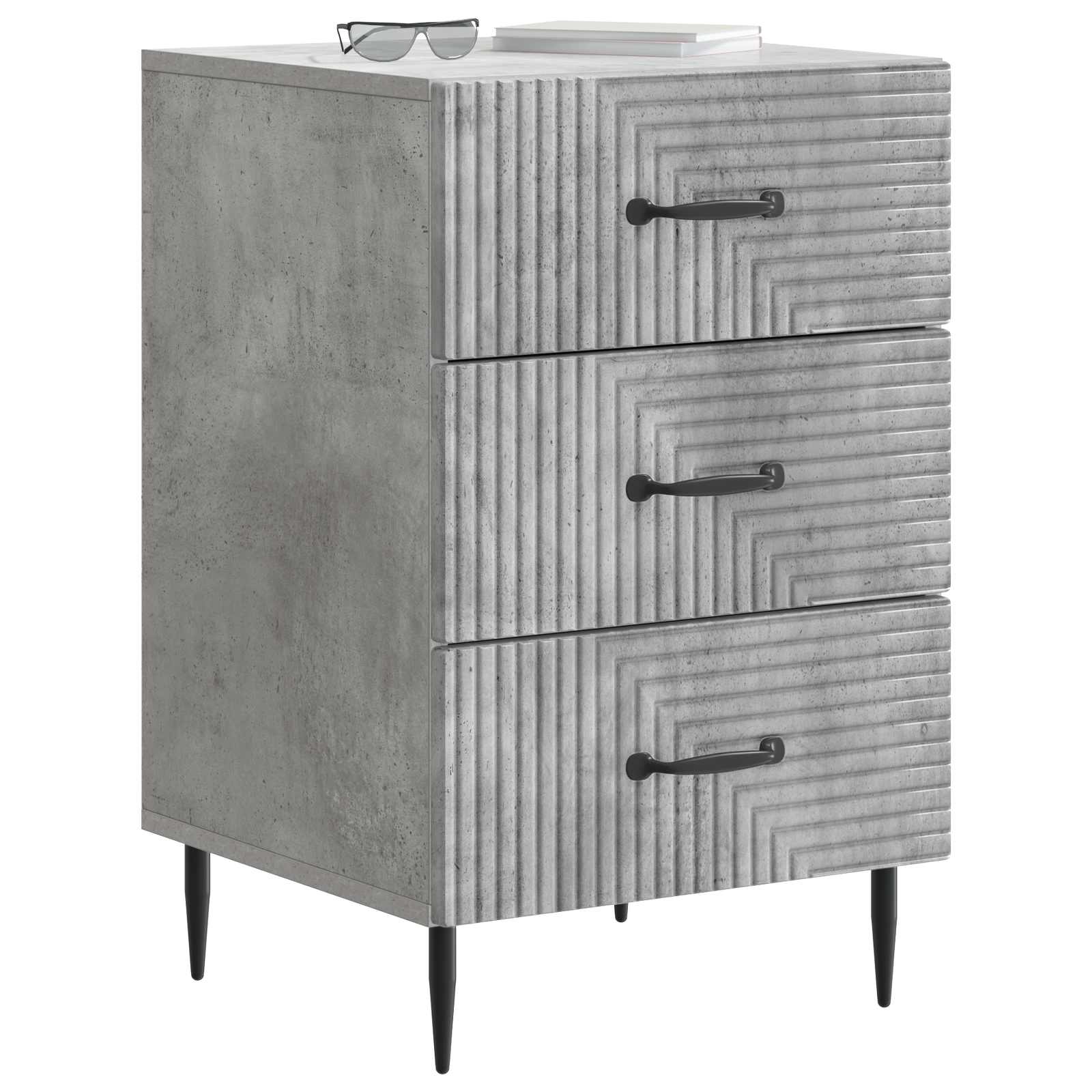 Natskab med skuffe Betongrå 43 x 41 x 66,5 cm Konstrueret træ