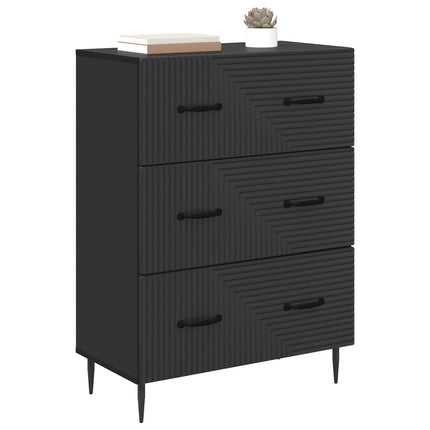 Skuffeskab Sort 66 x 34,5 x 89,5 cm Konstrueret træ
