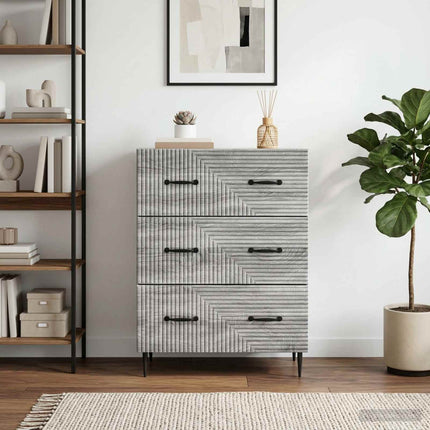 Skuffeskab Grå Sonoma 66 x 34,5 x 89,5 cm Konstrueret træ
