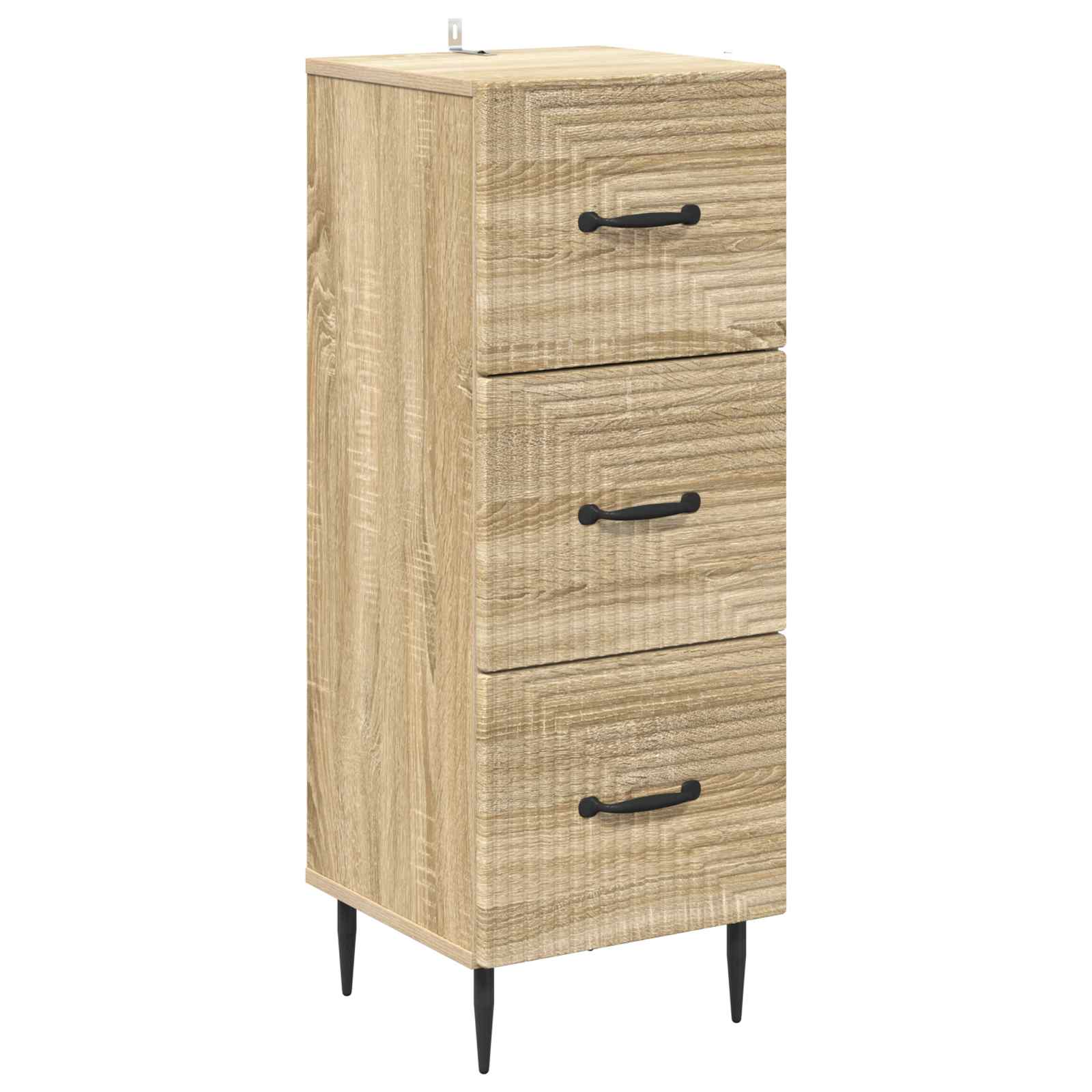 Skuffeskab Sonoma-eg 33 x 34,5 x 89,5 cm Konstrueret træ