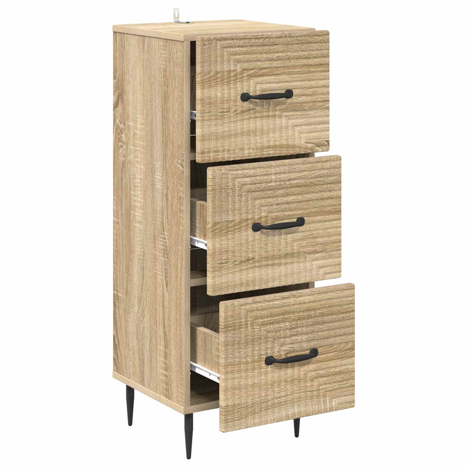 Skuffeskab Sonoma-eg 33 x 34,5 x 89,5 cm Konstrueret træ