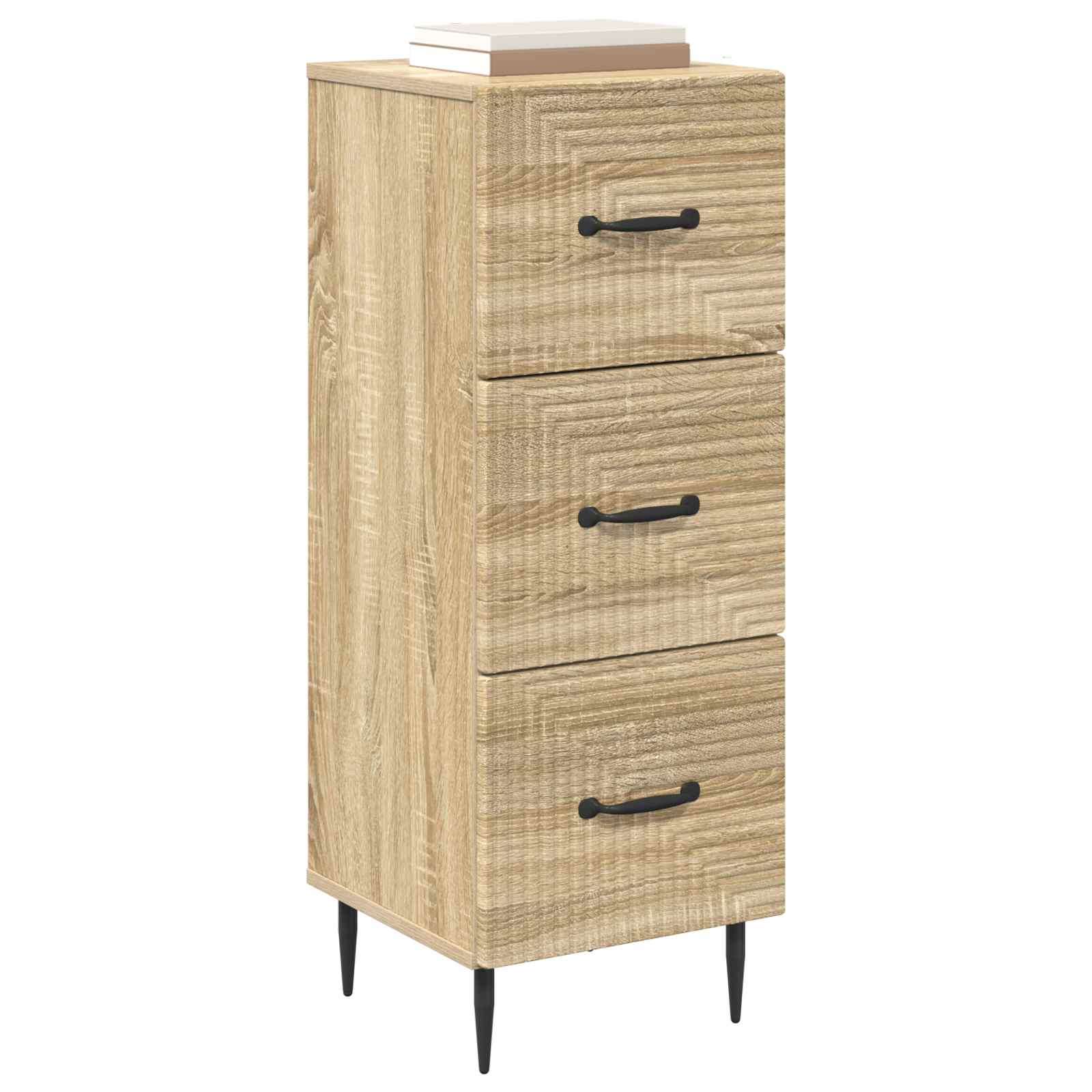 Skuffeskab Sonoma-eg 33 x 34,5 x 89,5 cm Konstrueret træ