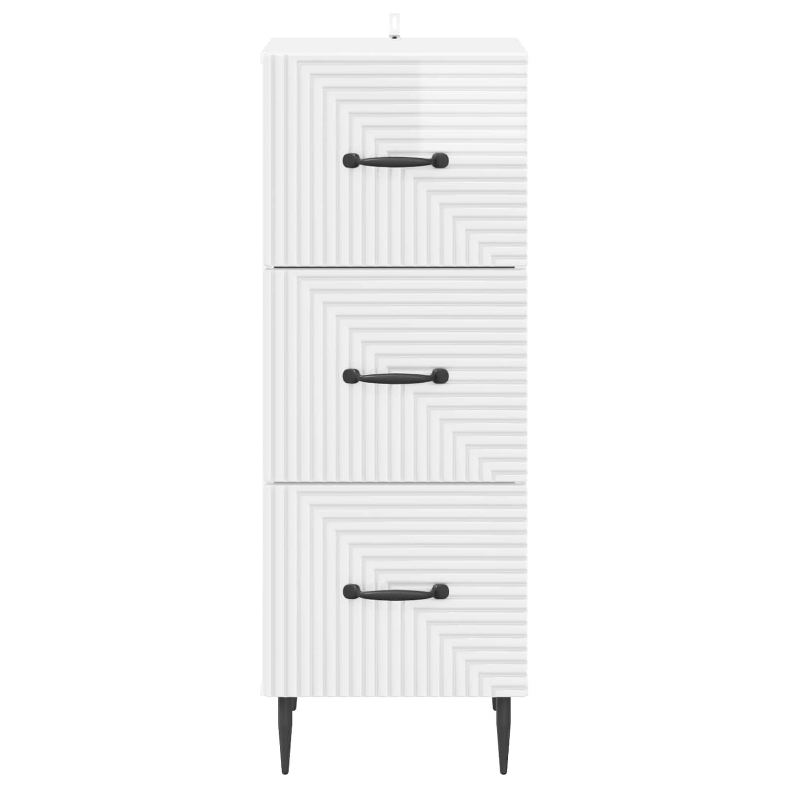 Skuffeskab Hvid højglans 33 x 34,5 x 89,5 cm Konstrueret træ