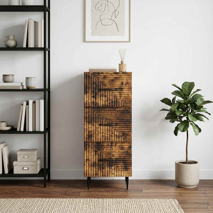 Skuffeskab Røget eg 33 x 34,5 x 89,5 cm Konstrueret træ
