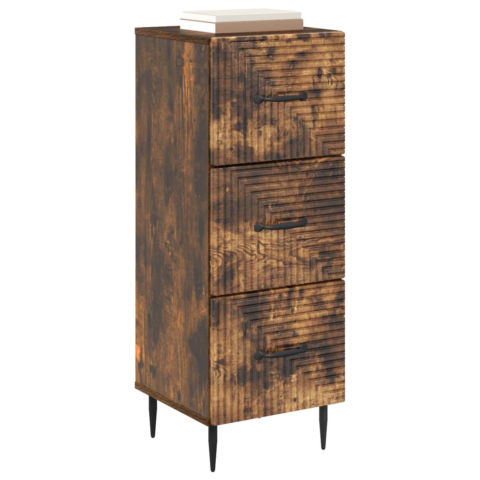 Skuffeskab Røget eg 33 x 34,5 x 89,5 cm Konstrueret træ