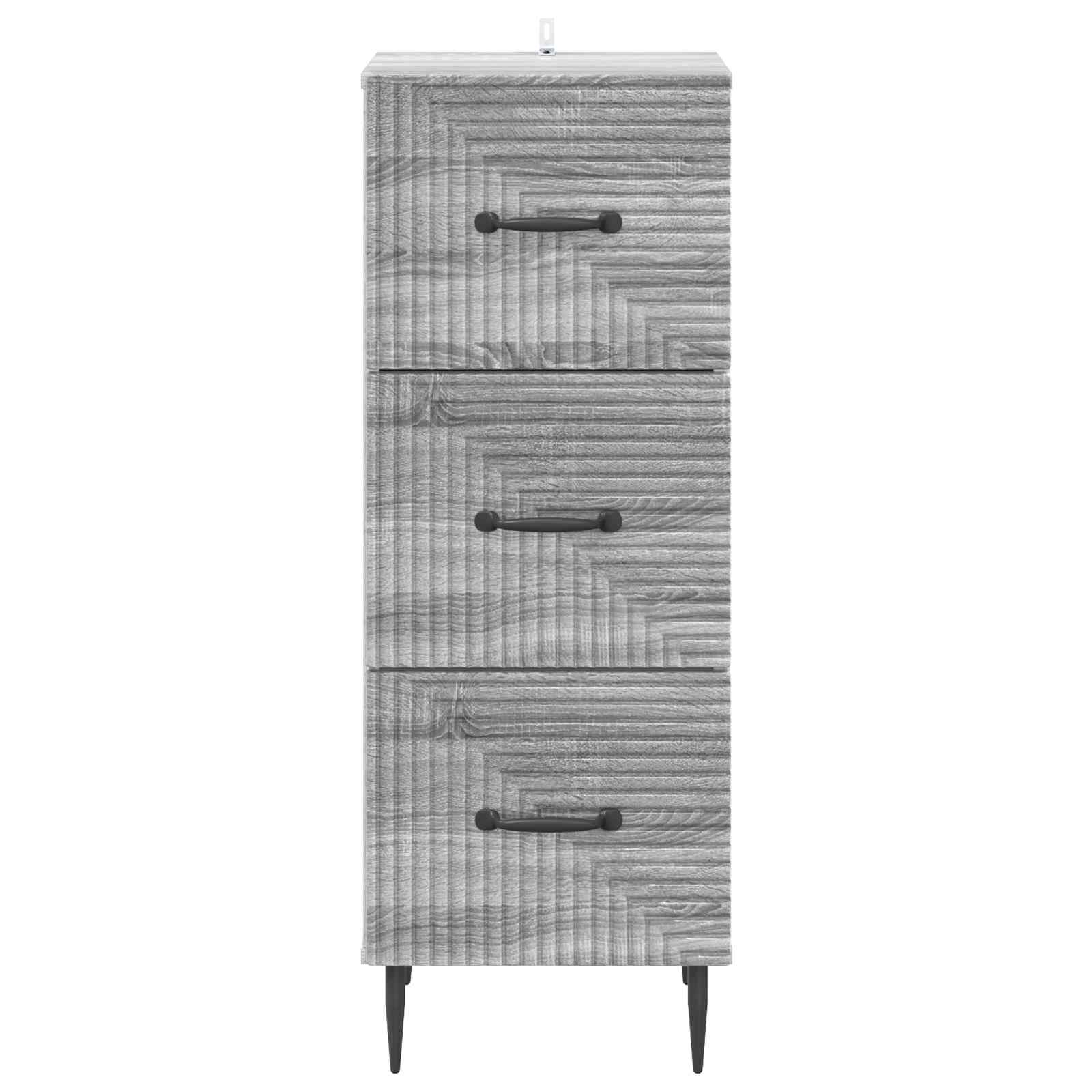 Skuffeskab Grå sonoma-eg 33 x 34,5 x 89,5 cm Konstrueret træ