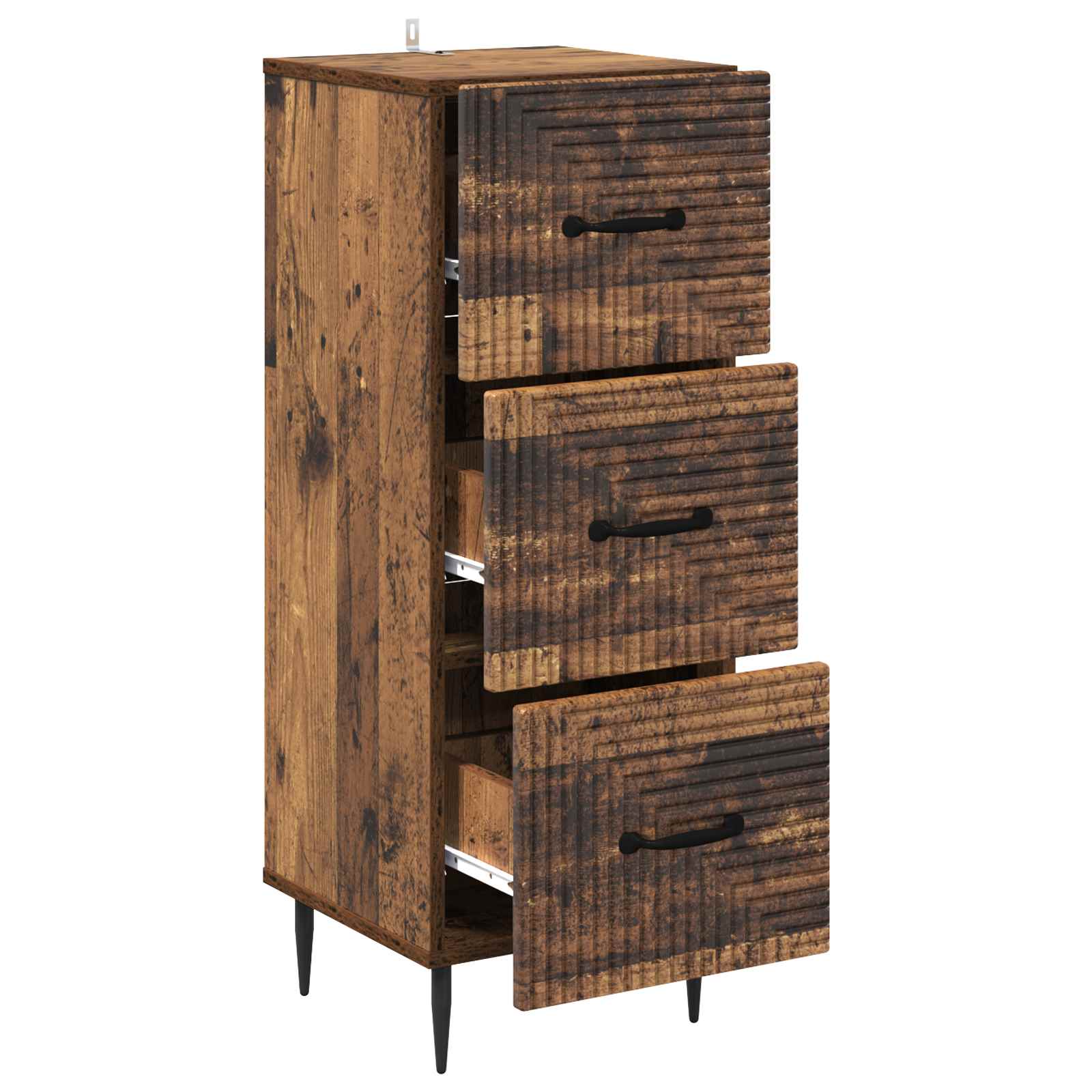 Skuffeskab Gammelt træ 33 x 34,5 x 89,5 cm Konstrueret træ