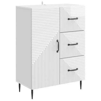 Sideboard Hvid højglans 66 x 34,5 x 89,5 cm Konstrueret træ