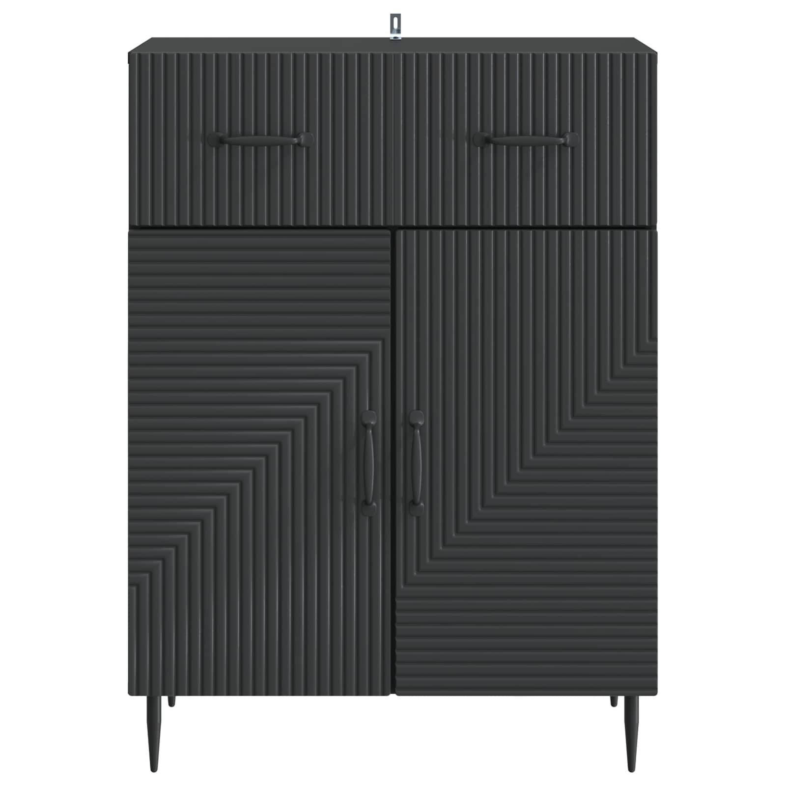 Sideboard med skuffe Sort 66 x 34,5 x 89,5 cm Konstrueret træ