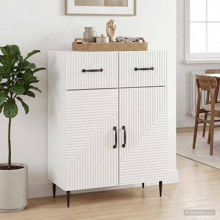 Sideboard Hvid højglans 66 x 34,5 x 89,5 cm Konstrueret træ