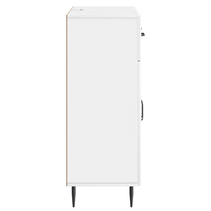 Sideboard Hvid højglans 66 x 34,5 x 89,5 cm Konstrueret træ
