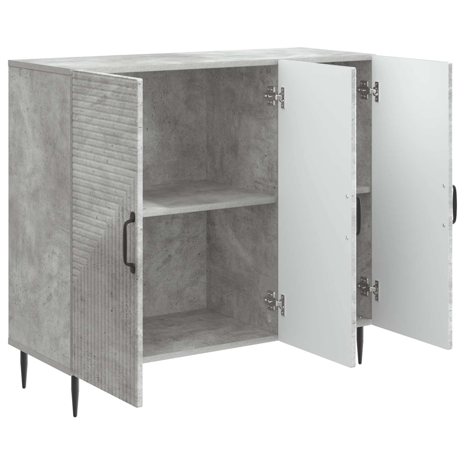 Sideboard Betongrå 89 x 34,5 x 80 cm Konstrueret træ