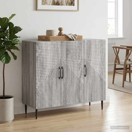 Sideboard Grå sonoma-eg 89 x 34,5 x 80 cm Konstrueret træ