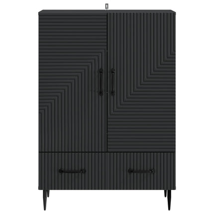 Sideboard med skuffe Sort 66 x 34,5 x 95 cm Konstrueret træ