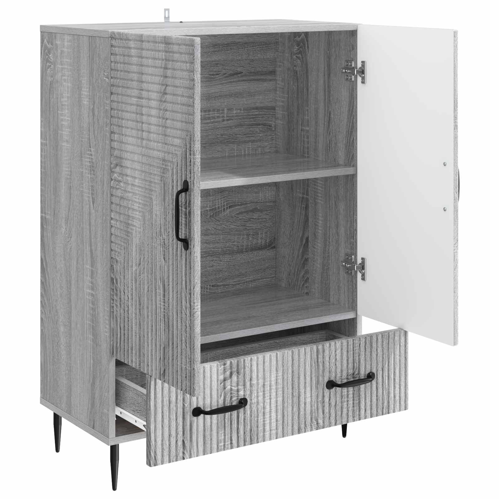 Sideboard Grå sonoma-eg 66 x 34,5 x 95 cm Konstrueret træ