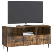 TV-skab med skuffe Røget eg 102 x 34,5 x 50 cm Konstrueret træ