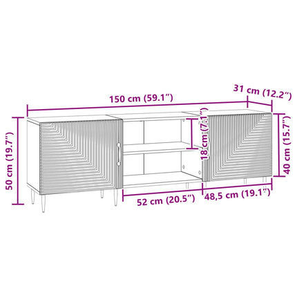 TV-skab Sort 150 x 31 x 50 cm Konstrueret træ