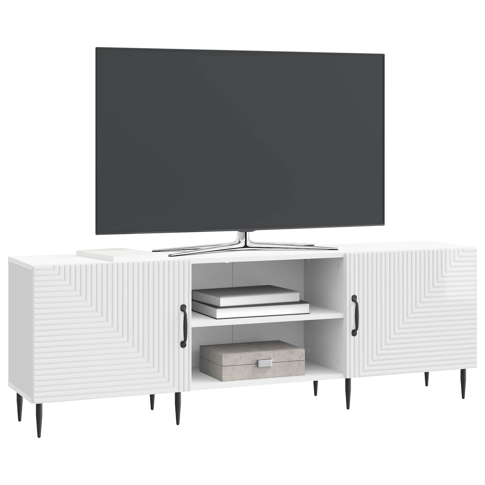 TV-skab Hvid højglans 150 x 31 x 50 cm Konstrueret træ