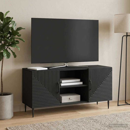 TV-skab Sort 102 x 34,5 x 50 cm Konstrueret træ