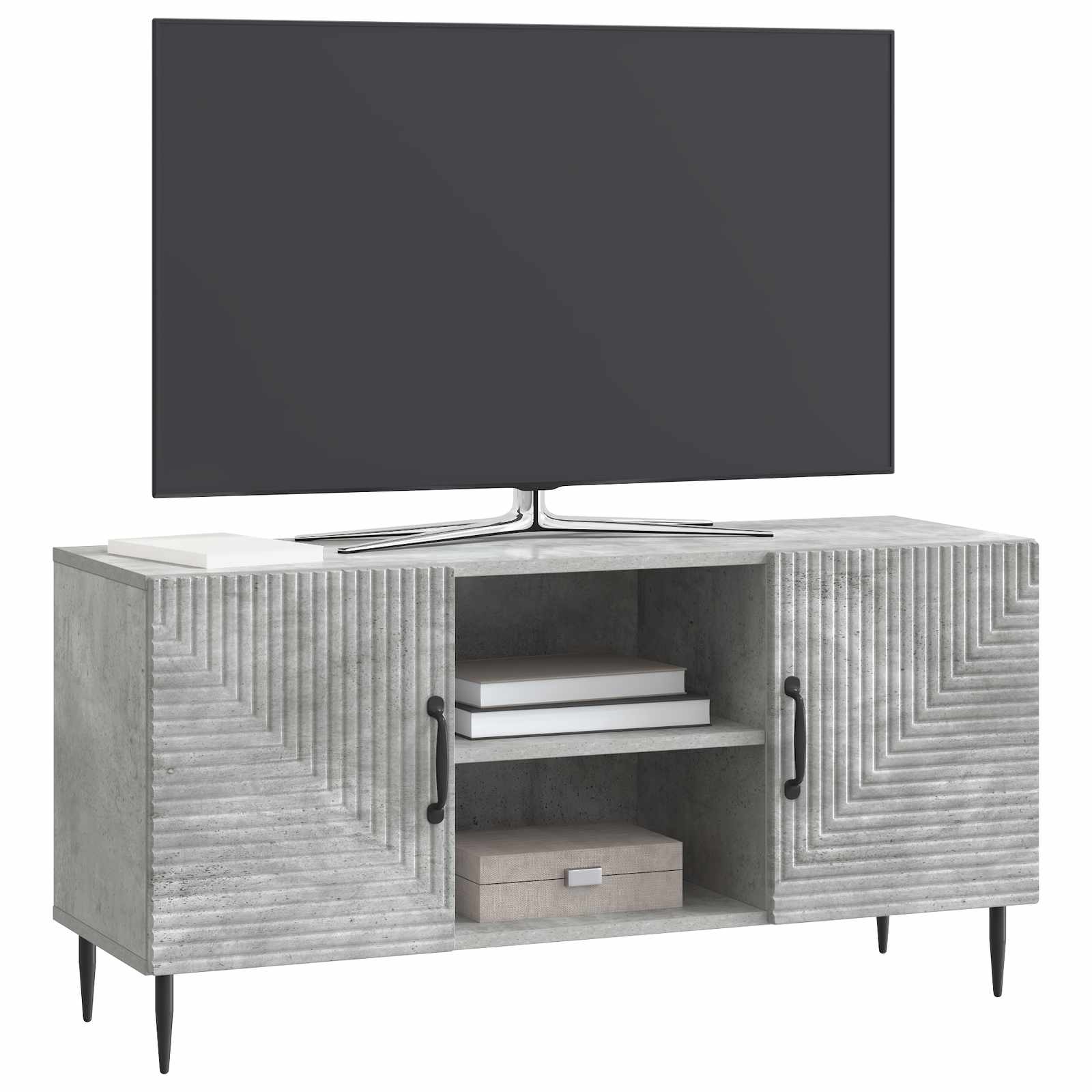 TV-skab Betongrå 102 x 34,5 x 50 cm Konstrueret træ