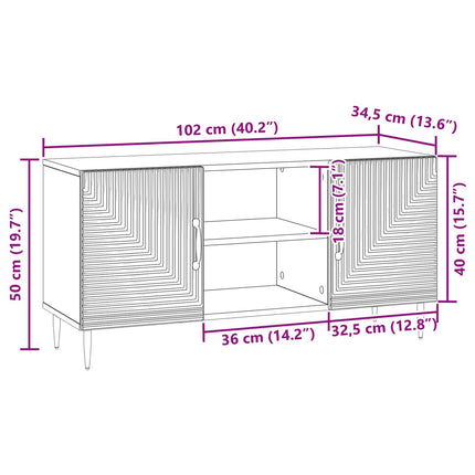 TV-skab Gammelt træ 102 x 34,5 x 50 cm Konstrueret træ