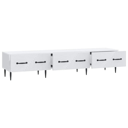 TV-skab med skuffe Hvid 147 x 34,5 x 30 cm Konstrueret træ