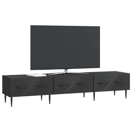 TV-skab med skuffe Sort 147 x 34,5 x 30 cm Konstrueret træ