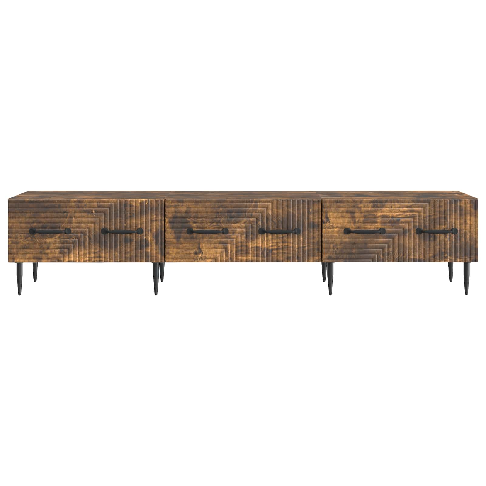 TV-skab med skuffe Røget eg 147 x 34,5 x 30 cm Konstrueret træ