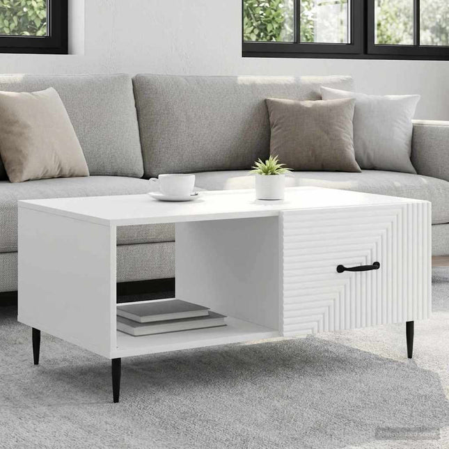 Sofabord Hvid 90 x 50 x 40 cm Konstrueret træ