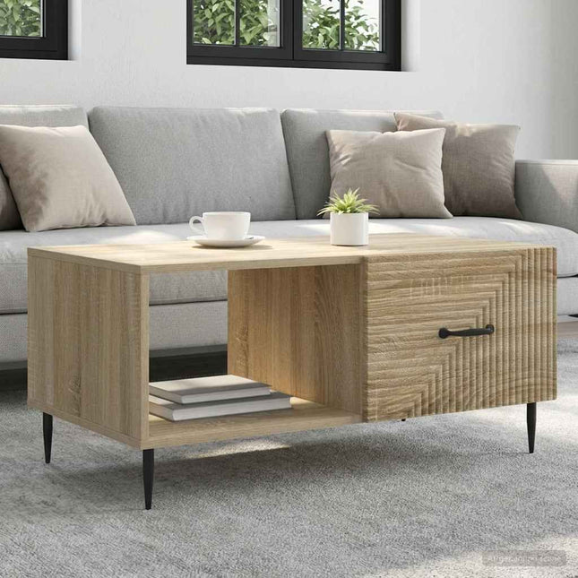 Sofabord Sonoma-eg 90 x 50 x 40 cm Konstrueret træ