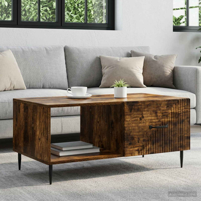 Sofabord Røget eg 90 x 50 x 40 cm Konstrueret træ