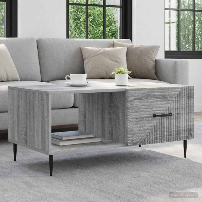 Sofabord Grå sonoma-eg 90 x 50 x 40 cm Konstrueret træ