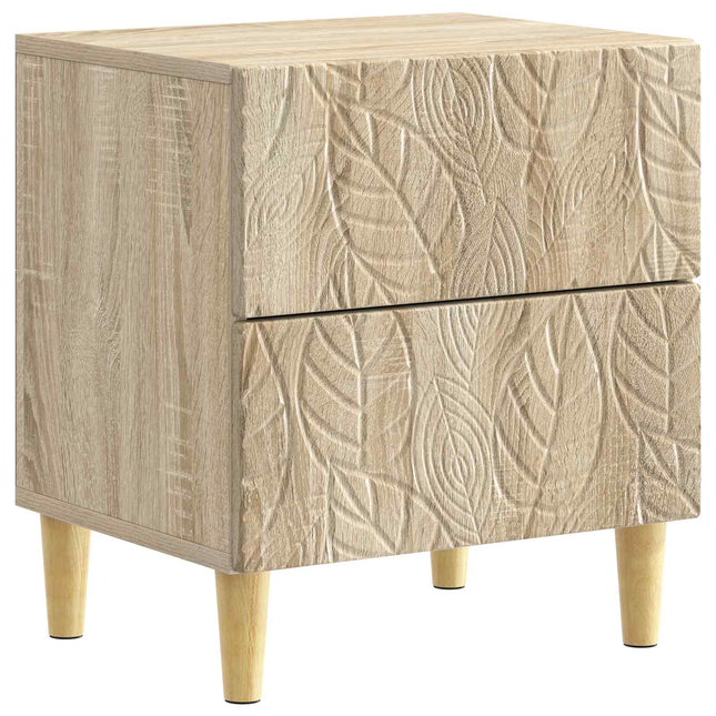 Sengebord 2 pcs Sonoma-eg 43 x 34,5 x 48 cm Konstrueret træ