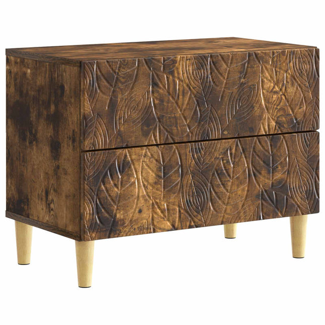 Sengebord Røget eg 62 x 34,5 x 48 cm Konstrueret træ