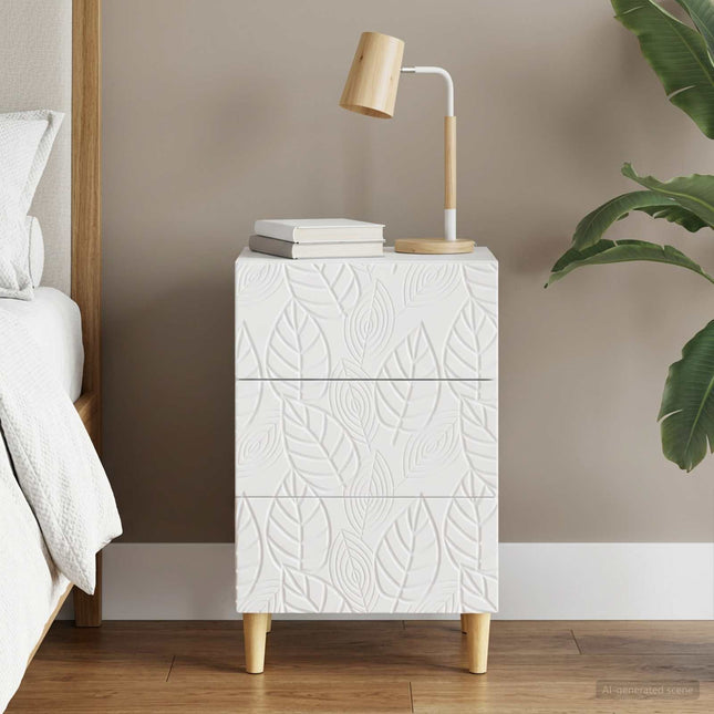 Sengebord Hvid 43 x 39,5 x 66,5 cm Konstrueret træ