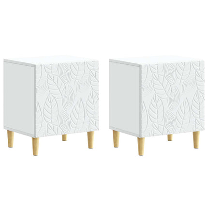 Sengebord 2 pcs Hvid 43 x 34,5 x 50 cm Konstrueret træ