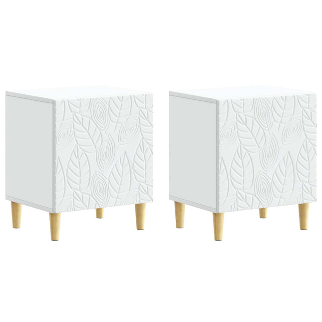 Sengebord 2 pcs Hvid 43 x 34,5 x 50 cm Konstrueret træ