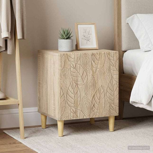 Sengebord 2 stk. Sonoma-eg 43 x 34,5 x 50 cm Konstrueret træ