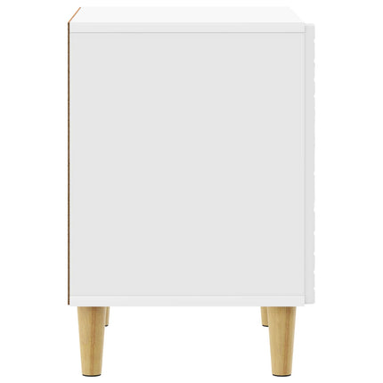 Sengebord Hvid højglans 43 x 34,5 x 50 cm Konstrueret træ