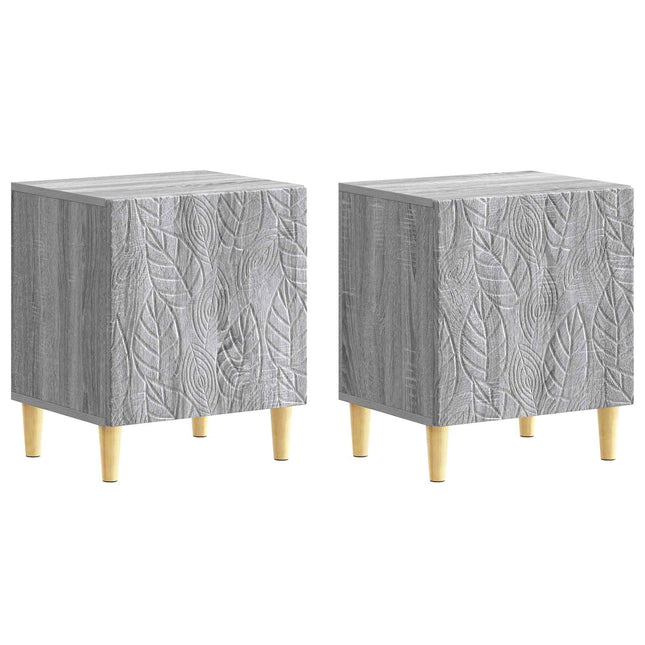 Sengebord 2 pcs Grå Sonoma 43 x 34,5 x 50 cm Konstrueret træ