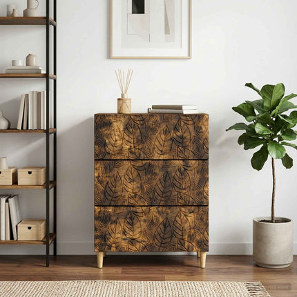 Skuffeskab Røget eg 66 x 34,5 x 90 cm Konstrueret træ